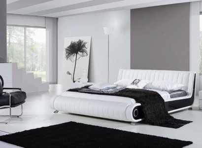 Designer Bett Ehebett Polsterbett Schlafzimmer Lederbett Neu Betten